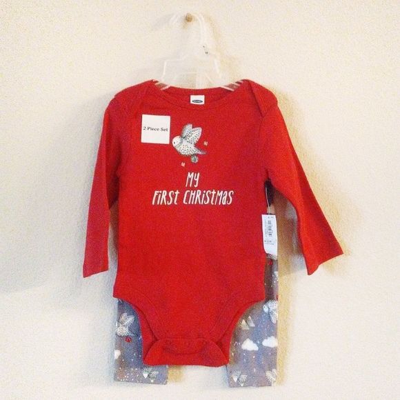 NWT Old Navy My First Christmas Bodysuit & Pants - Picture 5 of 5